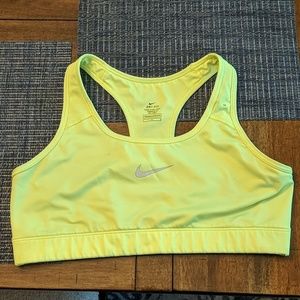 Neon Yellow Nike Dri Fit Sports Bra